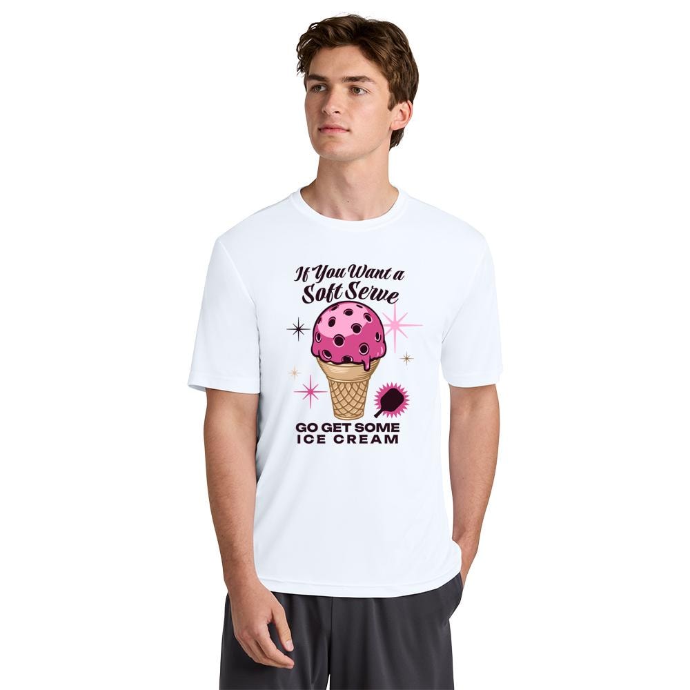 Sport-Tek Pickleball Soft Serve Unisex Competitor Performance T-Shirt | Funny Pickleball T-Shirt