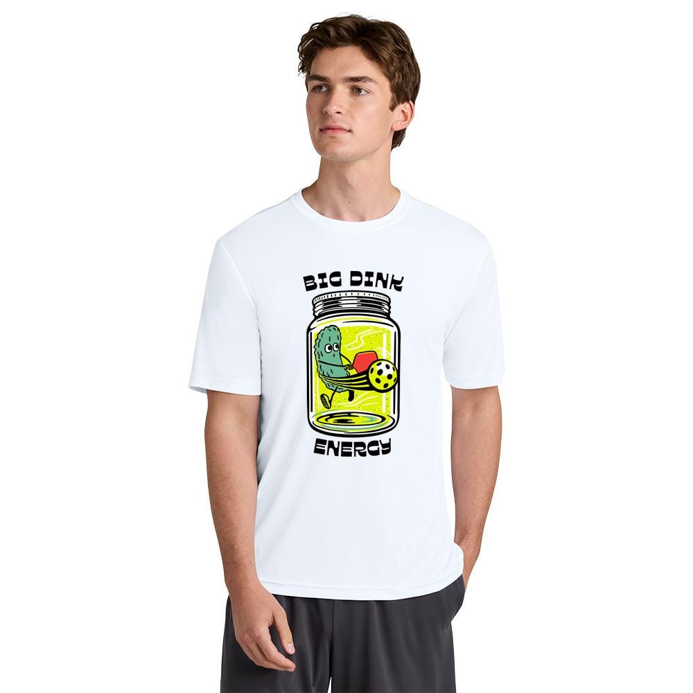 Sport-Tek Pickleball Big Dink Energy Unisex Competitor Performance T-Shirt | Funny Pickleball T-Shirt