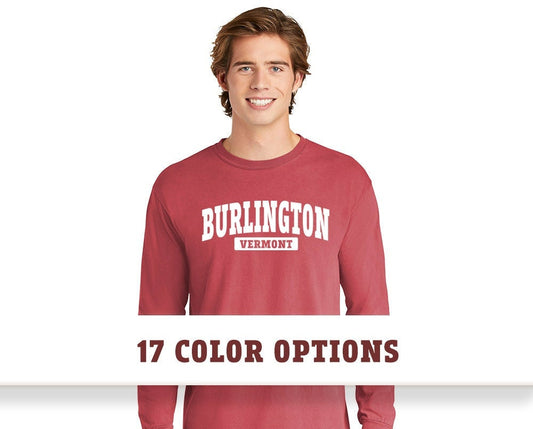 Comfort Colors Burlington Vermont Comfort Colors Long Sleeve T-Shirt, Custom T-shirt, Comfort Colors T-shirt