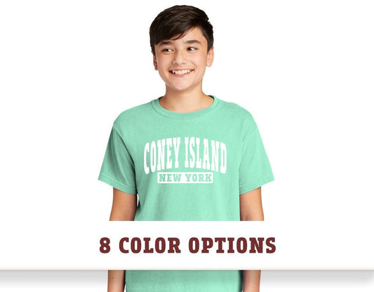 Comfort Colors Coney Island New York Unisex YOUTH Short Sleeve T-Shirt, Custom T-shirt, Comfort Colors T-shirt