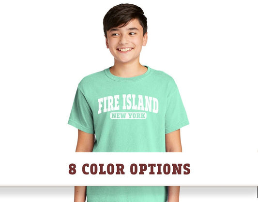 Comfort Colors Fire Island New York Unisex YOUTH Short Sleeve T Shirt, Custom T Shirt, Comfort Colors T-shirt