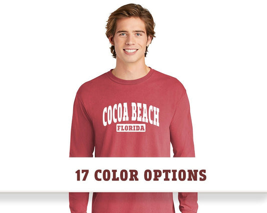 Comfort Colors Cocoa Beach Florida Unisex Long Sleeve T-Shirt, Custom T-shirt, Comfort Colors T-shirt