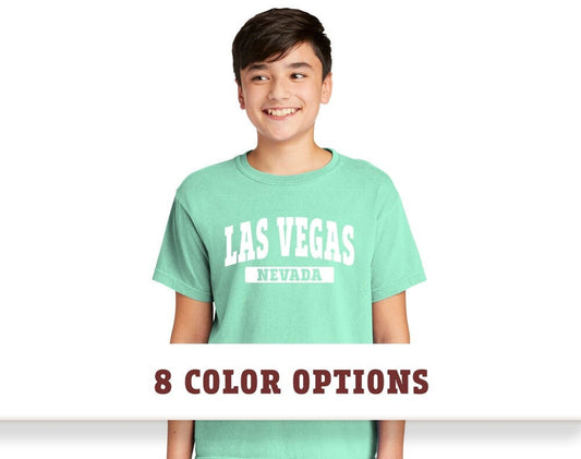 Comfort Colors Las Vegas Nevada Unisex YOUTH Short Sleeve T-Shirt, Custom T-shirt, Comfort Colors T-shirt