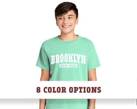 Comfort Colors Brooklyn New York Unisex Youth Short Sleeve T-Shirt, Custom T-shirt, Comfort Colors T-shirt