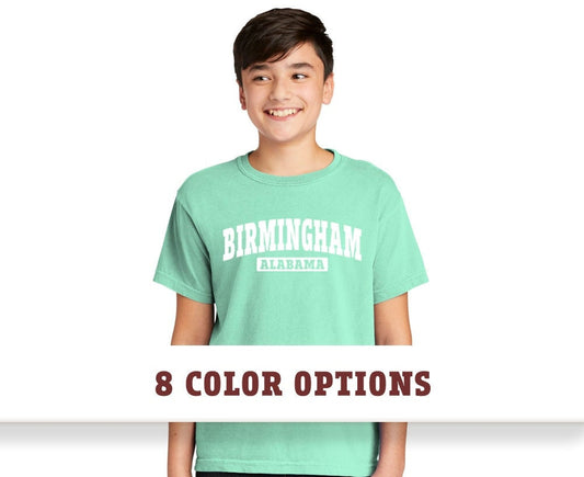 Comfort Colors Birmingham Alabama Unisex Youth Short Sleeve T-Shirt, Custom T-shirt, Comfort Colors T-shirt