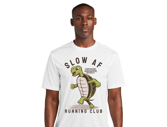 Sport-Tek Slow AF Running Club Unisex Competitor Performance T-Shirt, Funny Running Shirt, Jogging T-Shirt