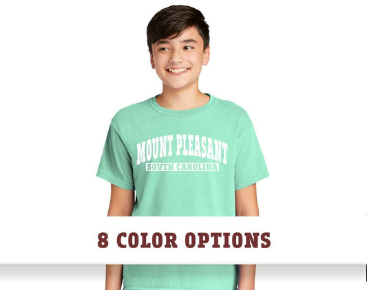 Comfort Colors Mount Pleasant South Carolina Unisex YOUTH Short Sleeve T-Shirt, Custom T-shirt, Comfort Colors T-shirt