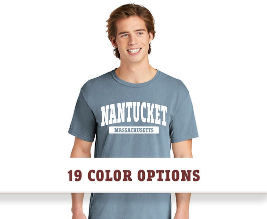 Comfort Colors Nantucket Massachusetts Short Sleeve T-Shirt, Custom T shirt, Comfort Colors T shirt