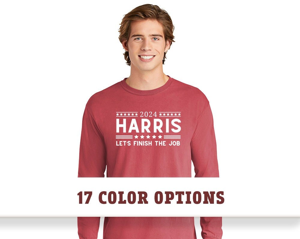 Comfort Colors Harris 2024 Long Sleeve T Shirt, 2024 Election T Shirt