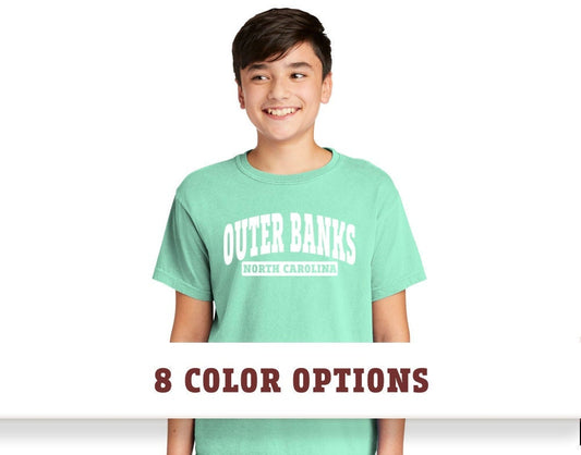 Comfort Colors Outer Banks North Carolina Unisex YOUTH Short Sleeve T-Shirt, Custom T-shirt, Comfort Colors T-shirt