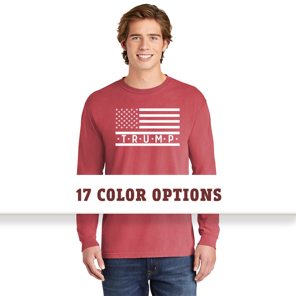 Comfort Colors Trump 2024 Flag T Shirt, MAGA T Shirt, 2024 Election T Shirt