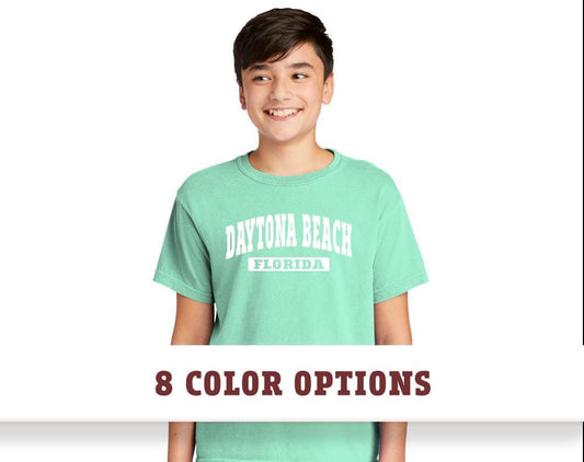 Comfort Colors Daytona Beach Florida Unisex YOUTH Short Sleeve T Shirt, Custom T Shirt, Comfort Colors T-shirt