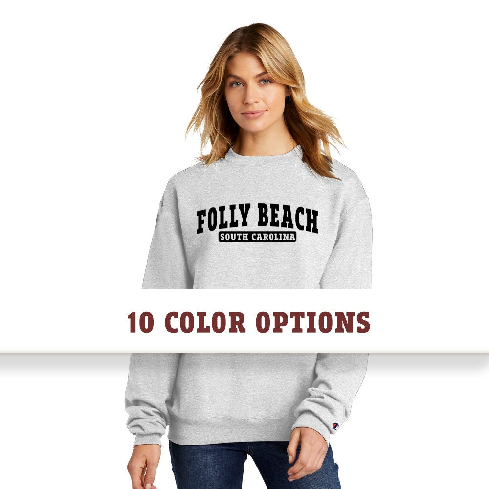 Champion Folly Beach South Carolina Unisex Sweatshirt