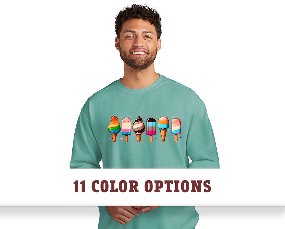 Comfort Color Gay Ice Cream Sweatshirt | LGBTQ Sweatshirt | Pride Sweatshirt | Lesbian Pride Shirt | Queer Gift | Pride Month Sweatshirt