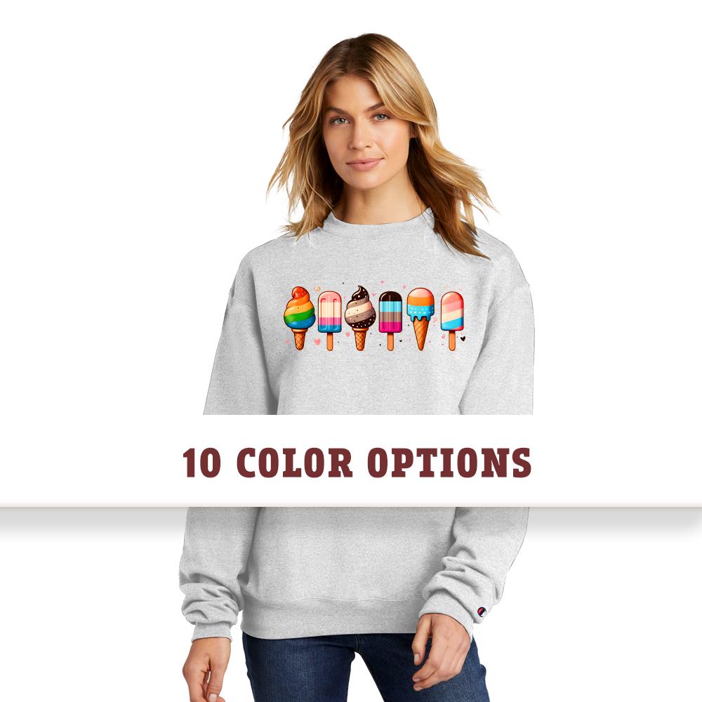 Champion Gay Ice Cream Sweatshirt | LGBTQ Sweatshirt | Pride Sweatshirt | Lesbian Pride Shirt | Queer Gift | Pride Month Sweatshirt