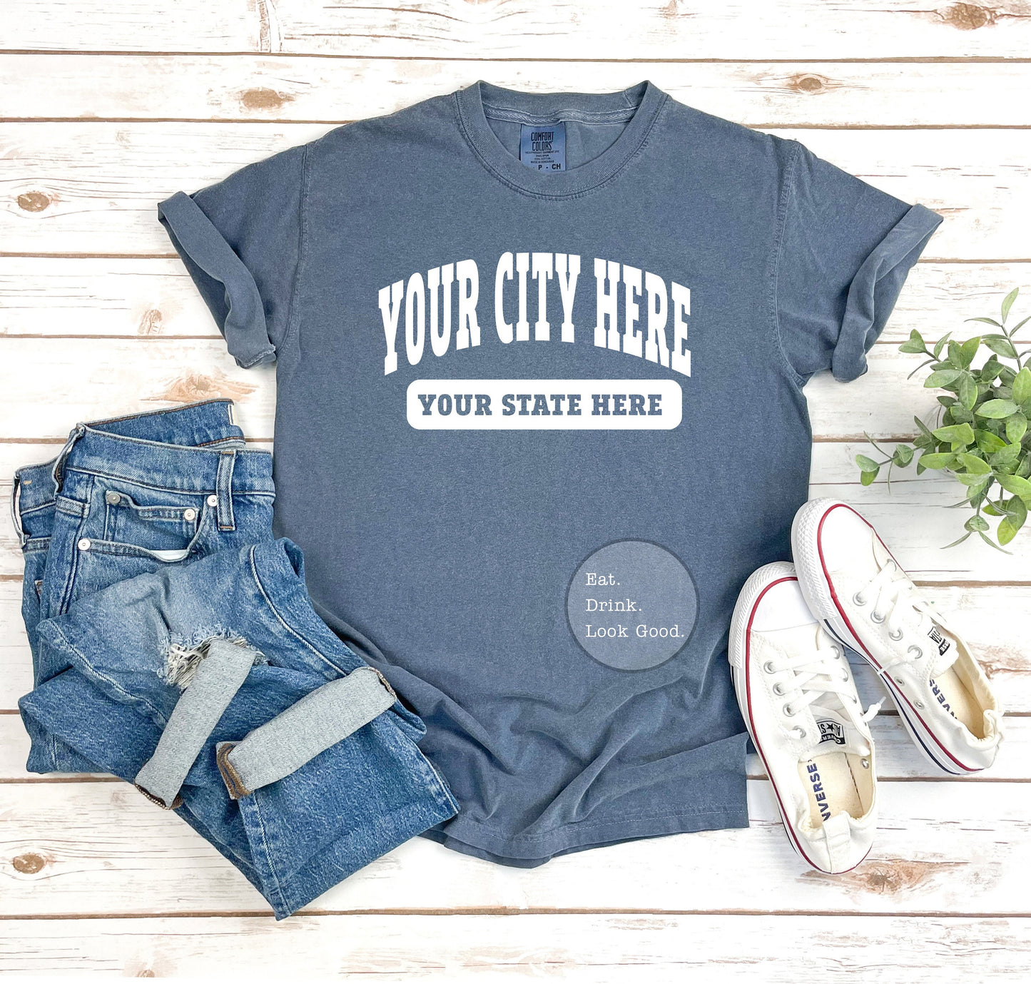 Custom Comfort Colors Tshirt Personalized with Your State and City, Customized Comfort Colors, Personalized Tshirt,  Custom Design Tshirt