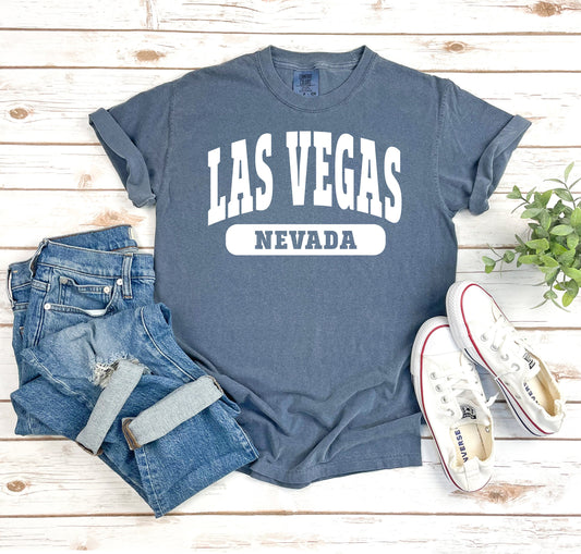 Las Vegas Nevada Comfort Colors Short Sleeve T-Shirt, Custom Tshirt, Comfort Colors Tshirt