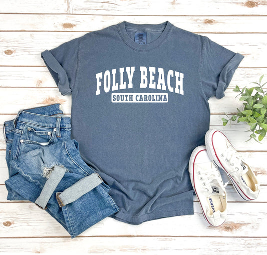 Folly Beach South Carolina Comfort Color short sleeve tshirt